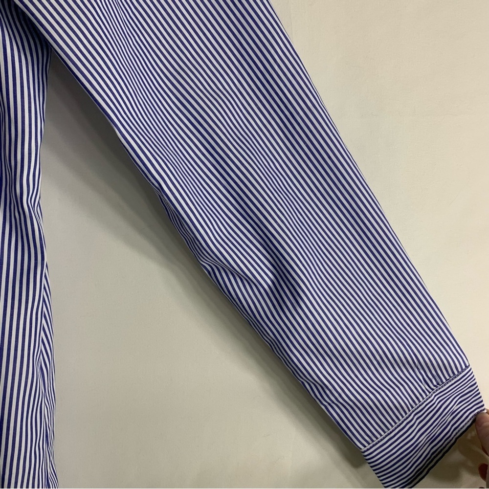 Boohoo Embroidered Detail Striped Shirt Button Down Dress, size 10 - Picture 8 of 13